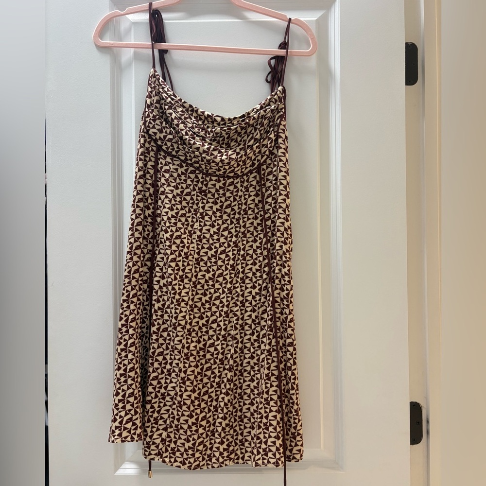 Free People Brown and Cream Geometric Dress- NEW WITH TAGS